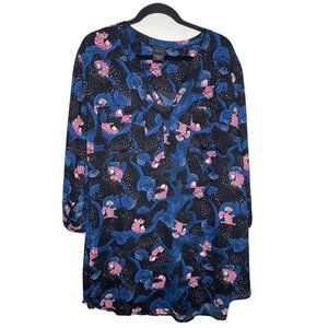 Torrid Cheshire Cat Tunic Size 4 28/30 Women's Long Sleeve Multicolor Blouse